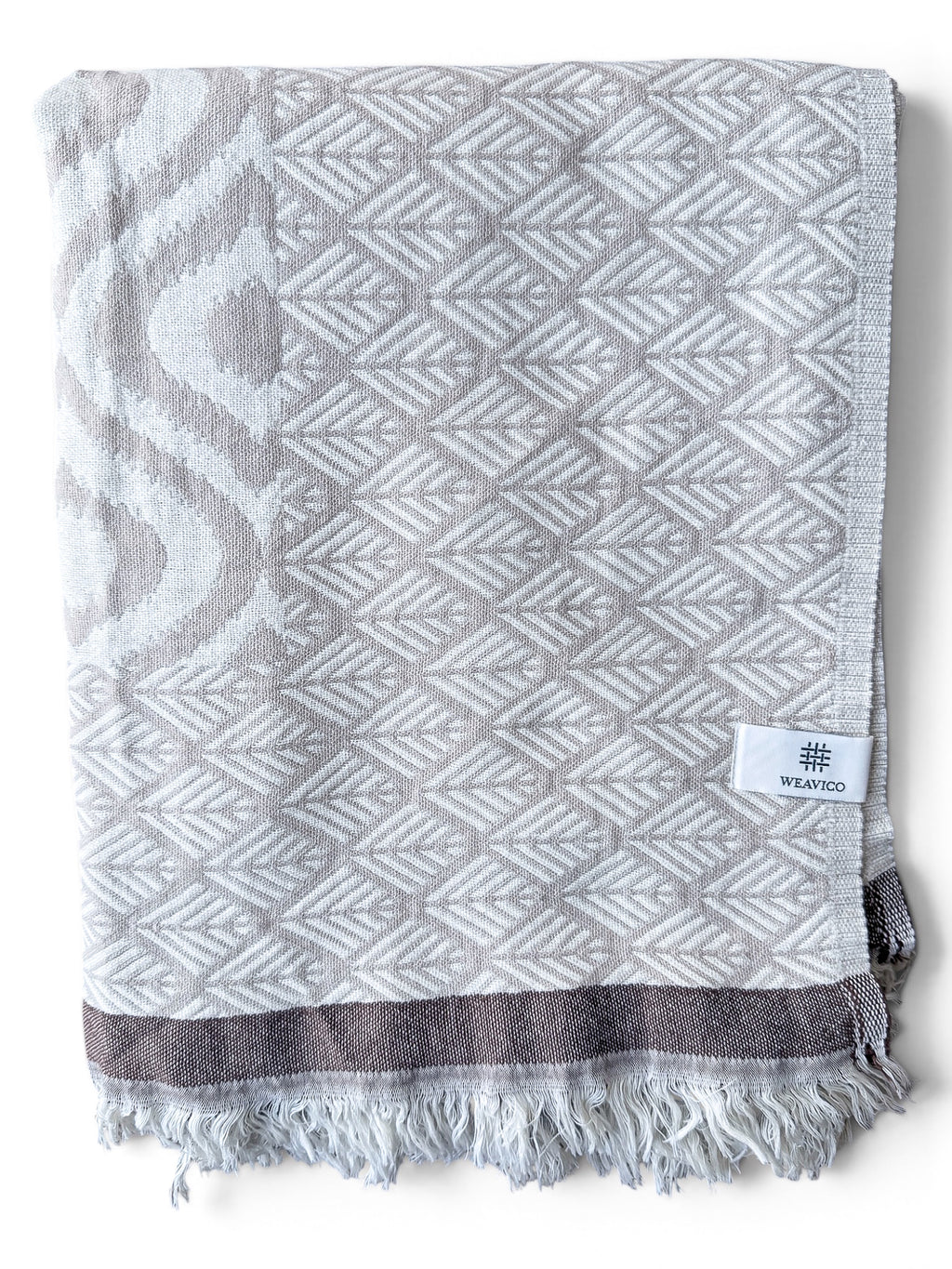 Turkish Throw Blanket – 100% Cotton, Beige-Brown