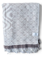 Turkish Throw Blanket – 100% Cotton, Beige-Brown