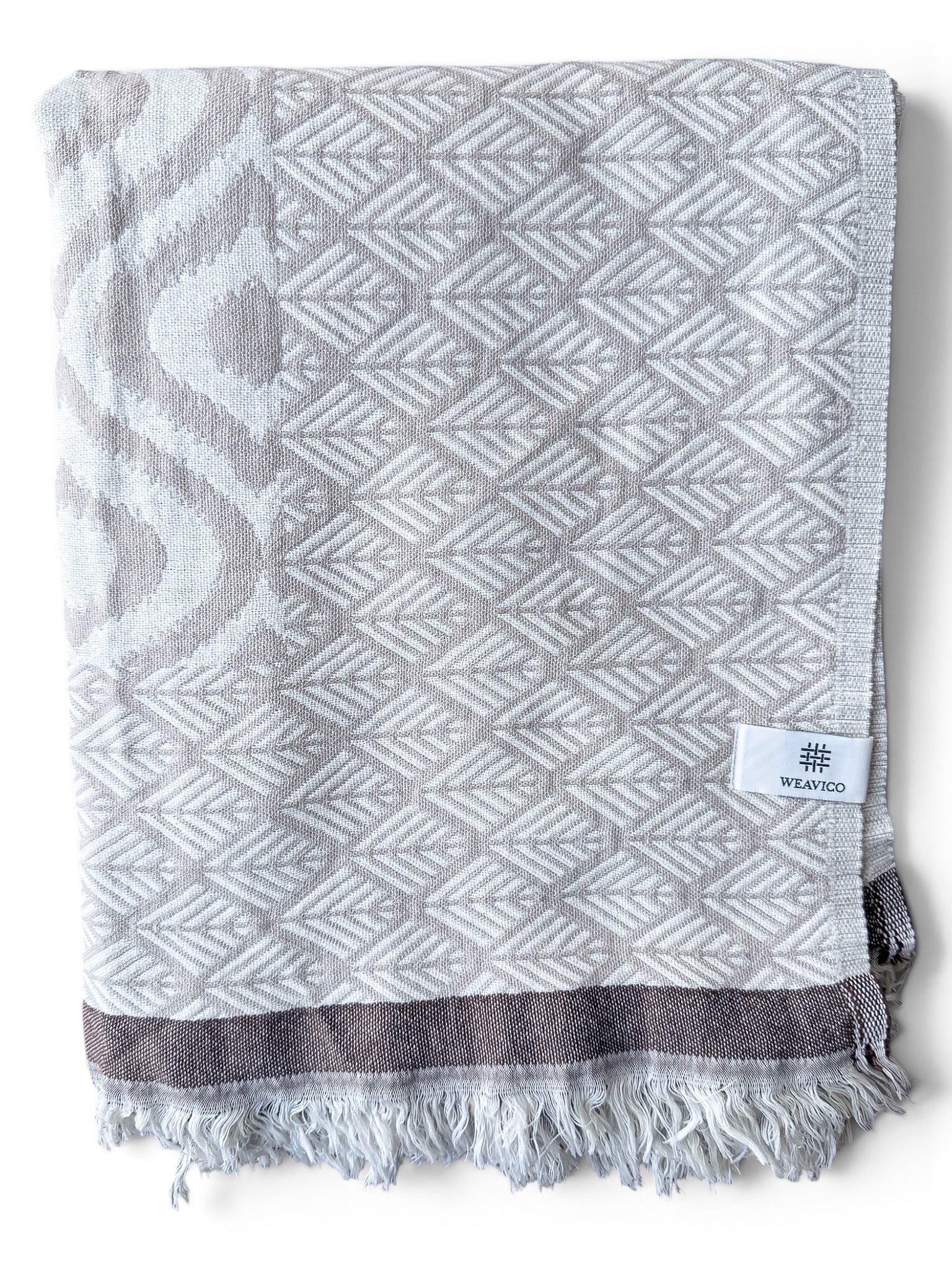 Turkish Throw Blanket – 100% Cotton, Beige-Brown