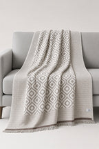 Turkish Throw Blanket – 100% Cotton, Beige-Brown