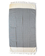 Diamond Turkish Beach Towel with End Border – 100% Cotton, Black