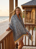 Turkish Throw Blanket – 100% Cotton, Black-Mustard