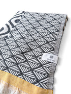 Turkish Throw Blanket – 100% Cotton, Black-Mustard