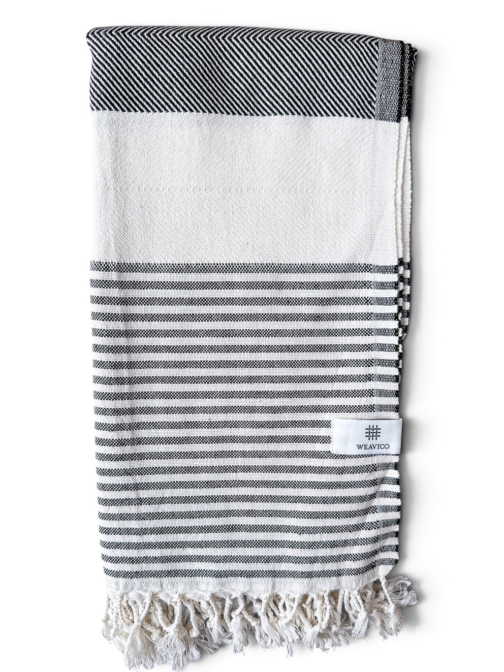 Stripe Turkish Beach Towel – 100% Cotton, Black