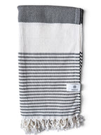 Stripe Turkish Beach Towel – 100% Cotton, Black