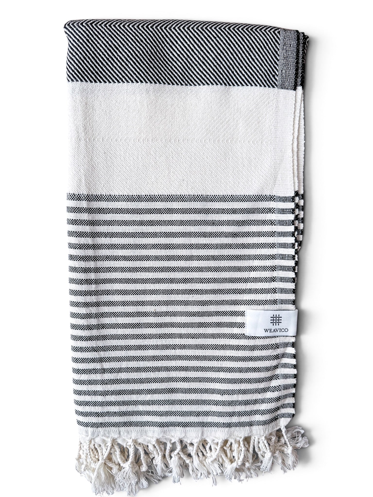 Stripe Turkish Beach Towel – 100% Cotton, Black