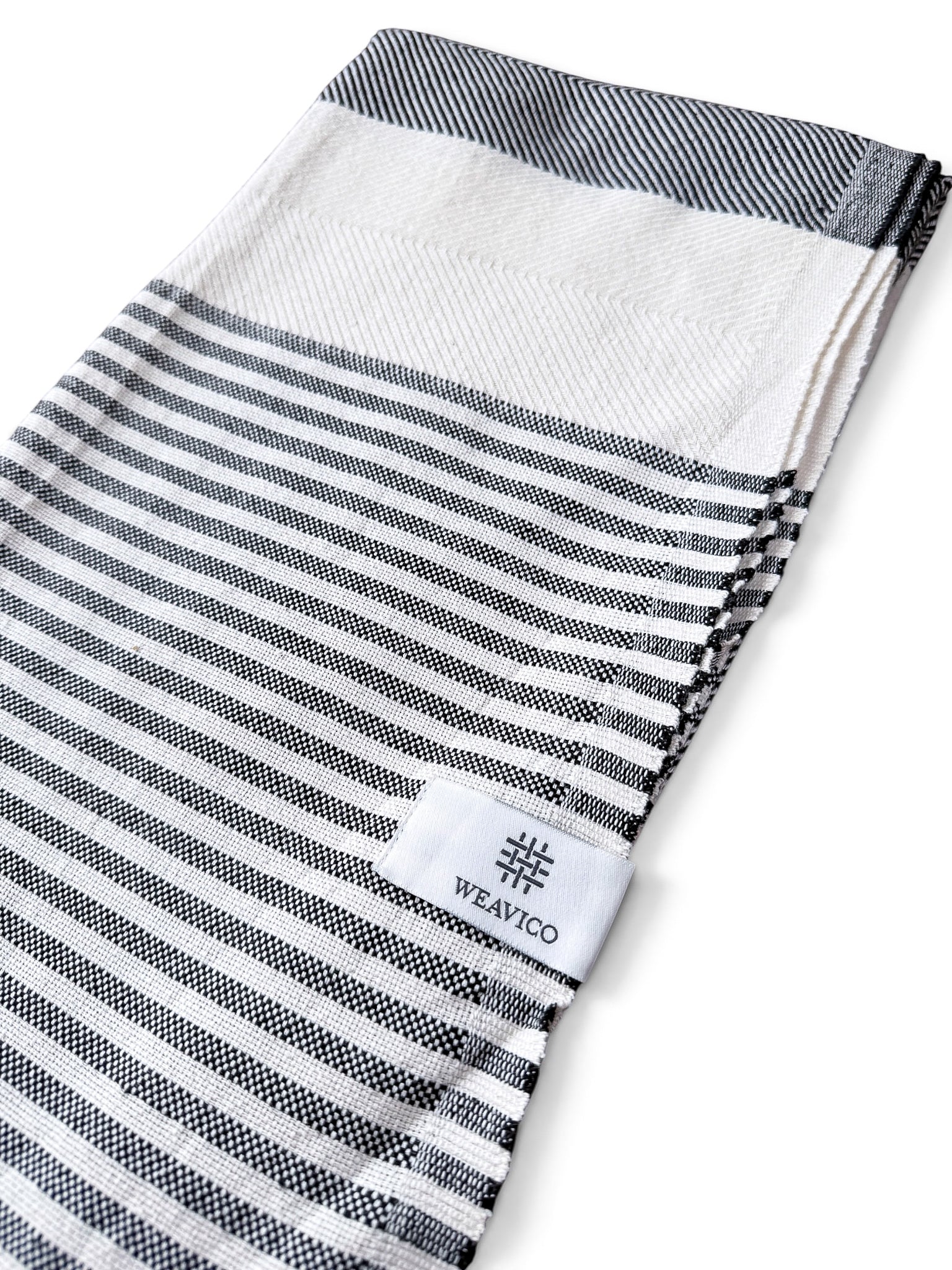 Stripe Turkish Beach Towel – 100% Cotton, Black
