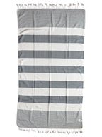 Stripe Turkish Beach Towel – 100% Cotton, Black