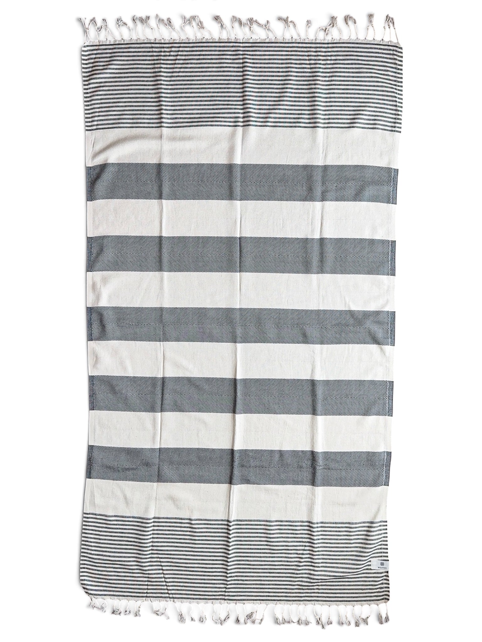 Stripe Turkish Beach Towel – 100% Cotton, Black