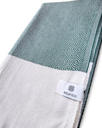 Diamond Turkish Beach Towel with End Border – 100% Cotton, Dark Green