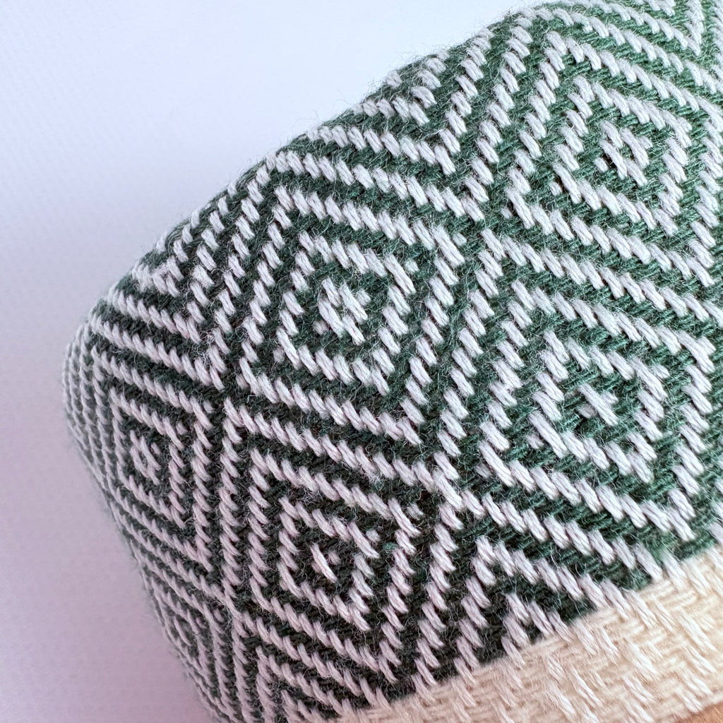 Diamond Turkish Beach Towel with End Border – 100% Cotton, Dark Green
