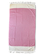 Diamond Turkish Beach Towel with End Border – 100% Cotton, Fuchsia
