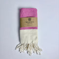Diamond Turkish Hand Towel with End Border – 100% Cotton, Fuchsia