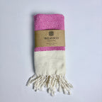 4-Piece Diamond Turkish Towel Set – 100% Cotton, Fuchsia