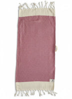 Diamond Turkish Hand Towel with End Border – 100% Cotton, Fuchsia