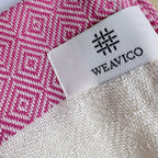 Diamond Turkish Beach Towel with End Border – 100% Cotton, Fuchsia