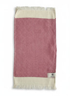 Diamond Turkish Tea Towel with End Border – 100% Cotton, Fuchsia