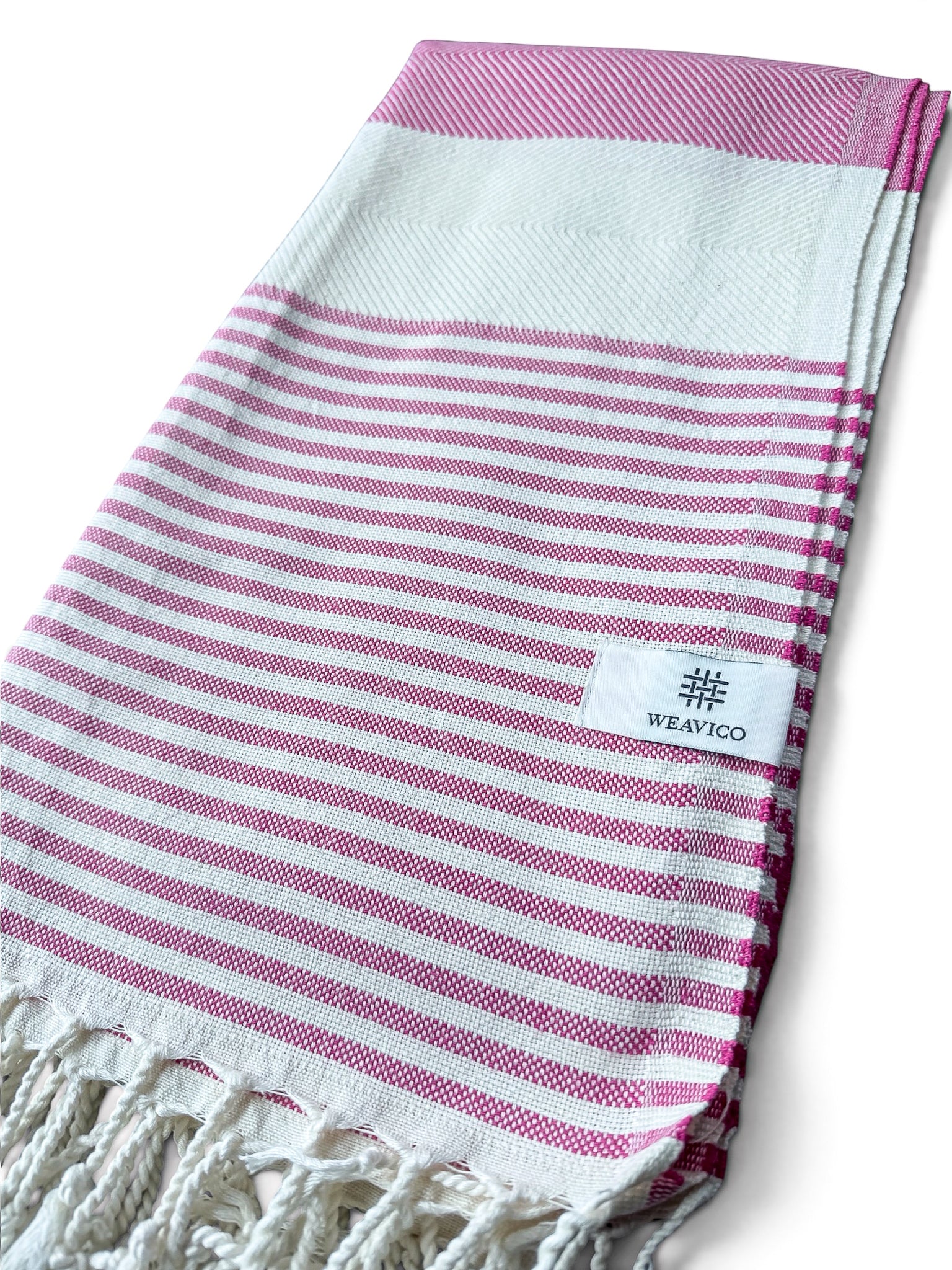 Stripe Turkish Beach Towel – 100% Cotton, Fuchsia
