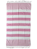 Stripe Turkish Beach Towel – 100% Cotton, Fuchsia