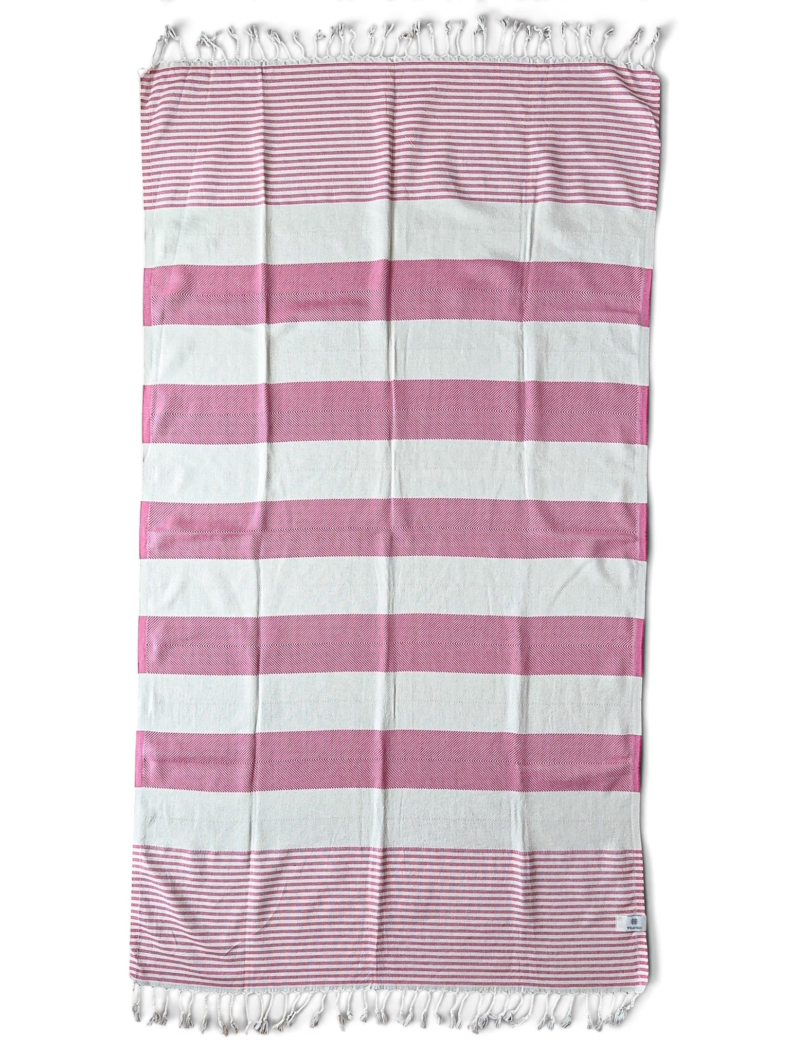 Stripe Turkish Beach Towel – 100% Cotton, Fuchsia