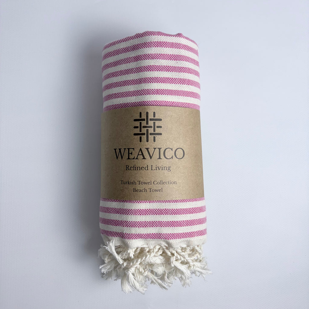 Stripe Turkish Towel – 100% Cotton, Fuchsia