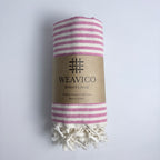 Stripe Turkish Towel – 100% Cotton, Fuchsia
