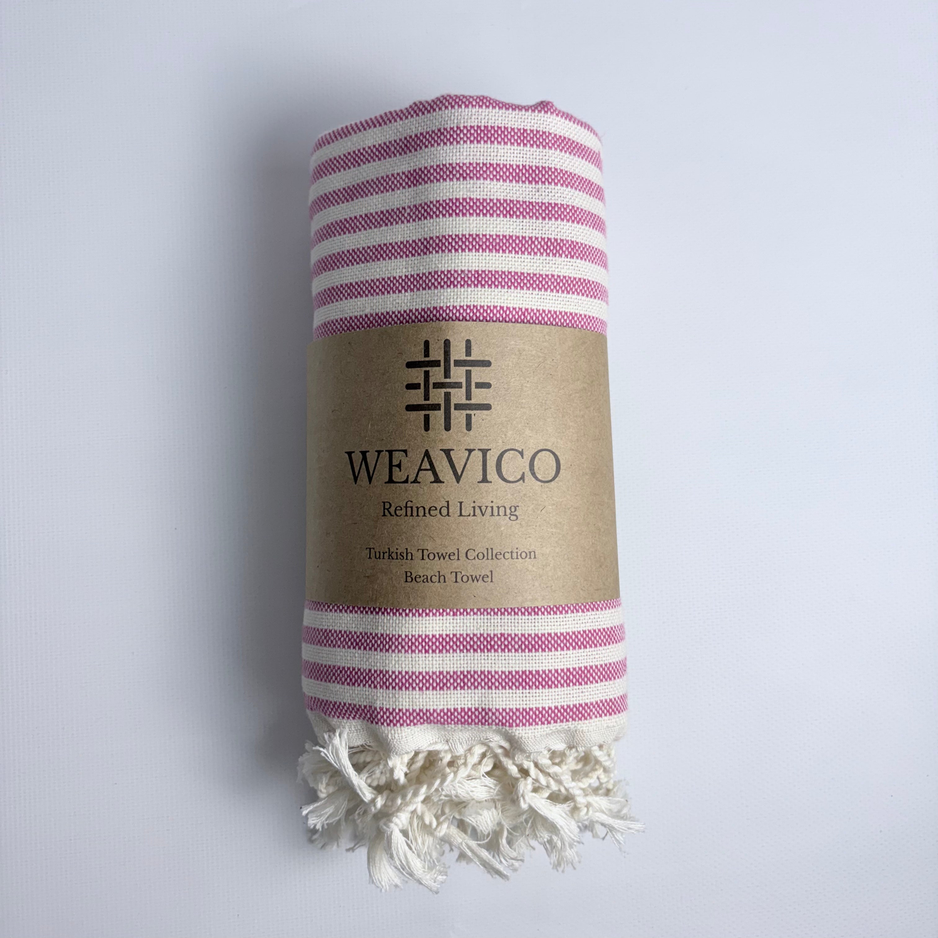 Stripe Turkish Towel – 100% Cotton, Fuchsia