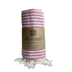 Stripe Turkish Beach Towel – 100% Cotton, Fuchsia