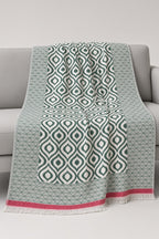 Turkish Throw Blanket – 100% Cotton, Green-Red
