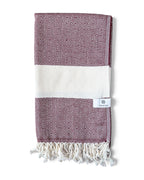 Diamond Turkish Beach Towel with Mid Border – 100% Cotton, Maroon