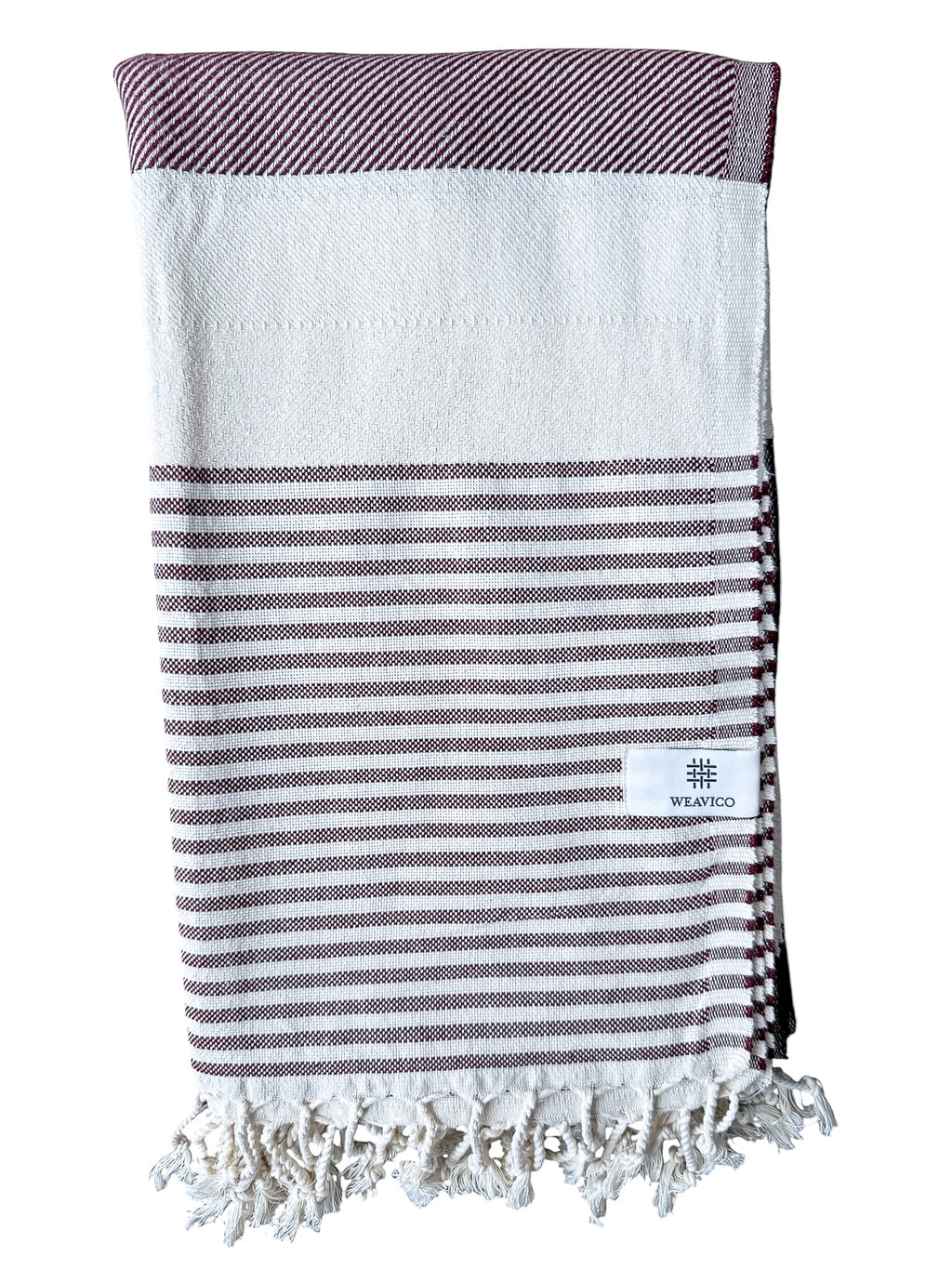 Stripe Turkish Beach Towel – 100% Cotton, Maroon