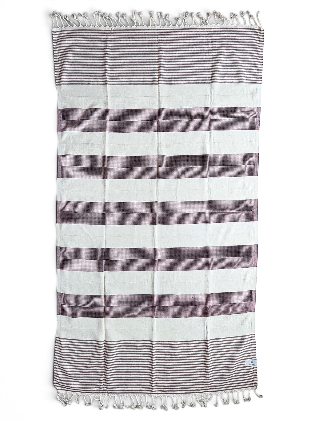 Stripe Turkish Beach Towel – 100% Cotton, Maroon