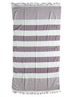 Stripe Turkish Beach Towel – 100% Cotton, Maroon