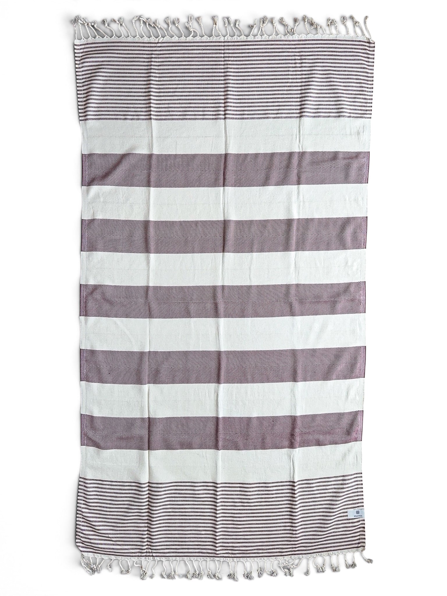 Stripe Turkish Beach Towel – 100% Cotton, Maroon