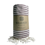 Stripe Turkish Beach Towel – 100% Cotton, Maroon