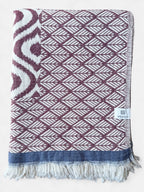 Turkish Throw Blanket – 100% Cotton, Maroon-Navy