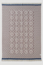 Turkish Throw Blanket – 100% Cotton, Maroon-Navy