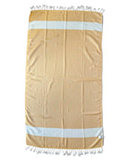 Diamond Turkish Beach Towel with Mid Border – 100% Cotton, Mustard