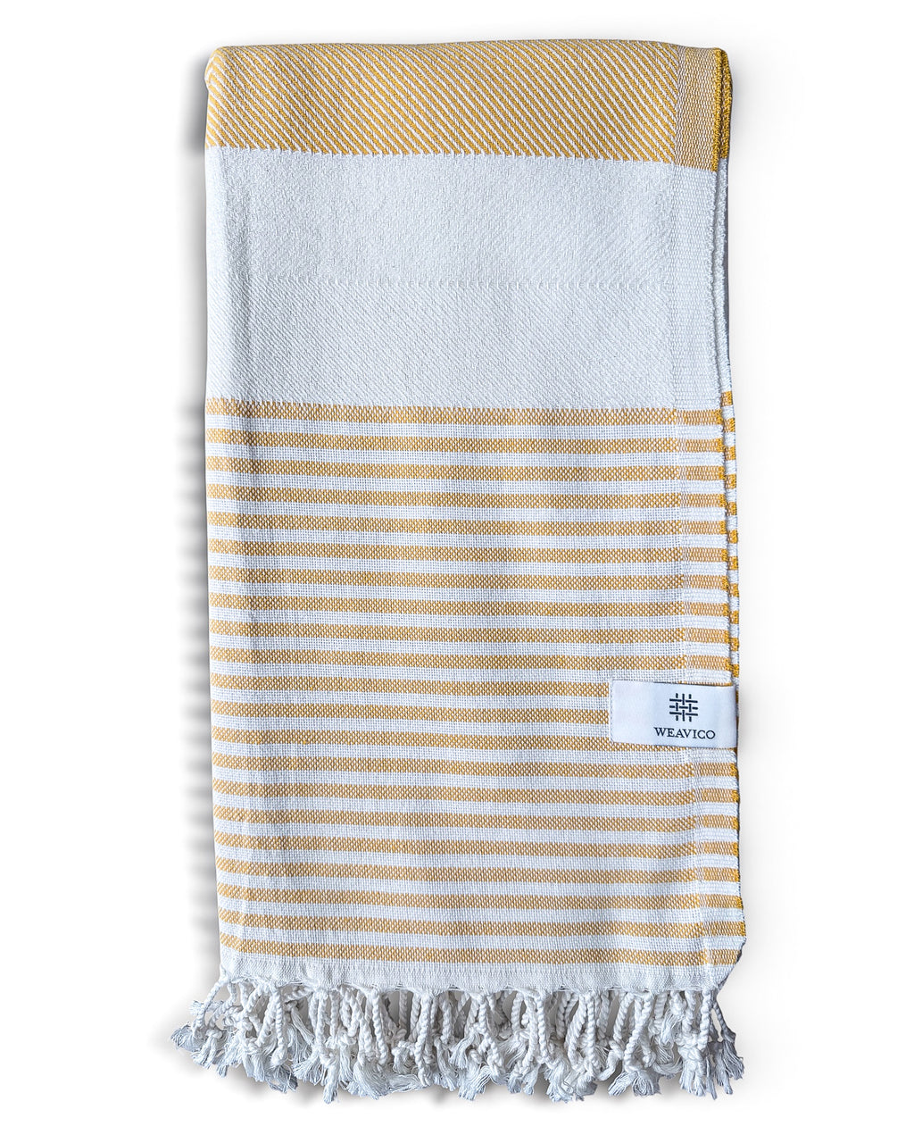 Stripe Turkish Beach Towel – 100% Cotton, Mustard