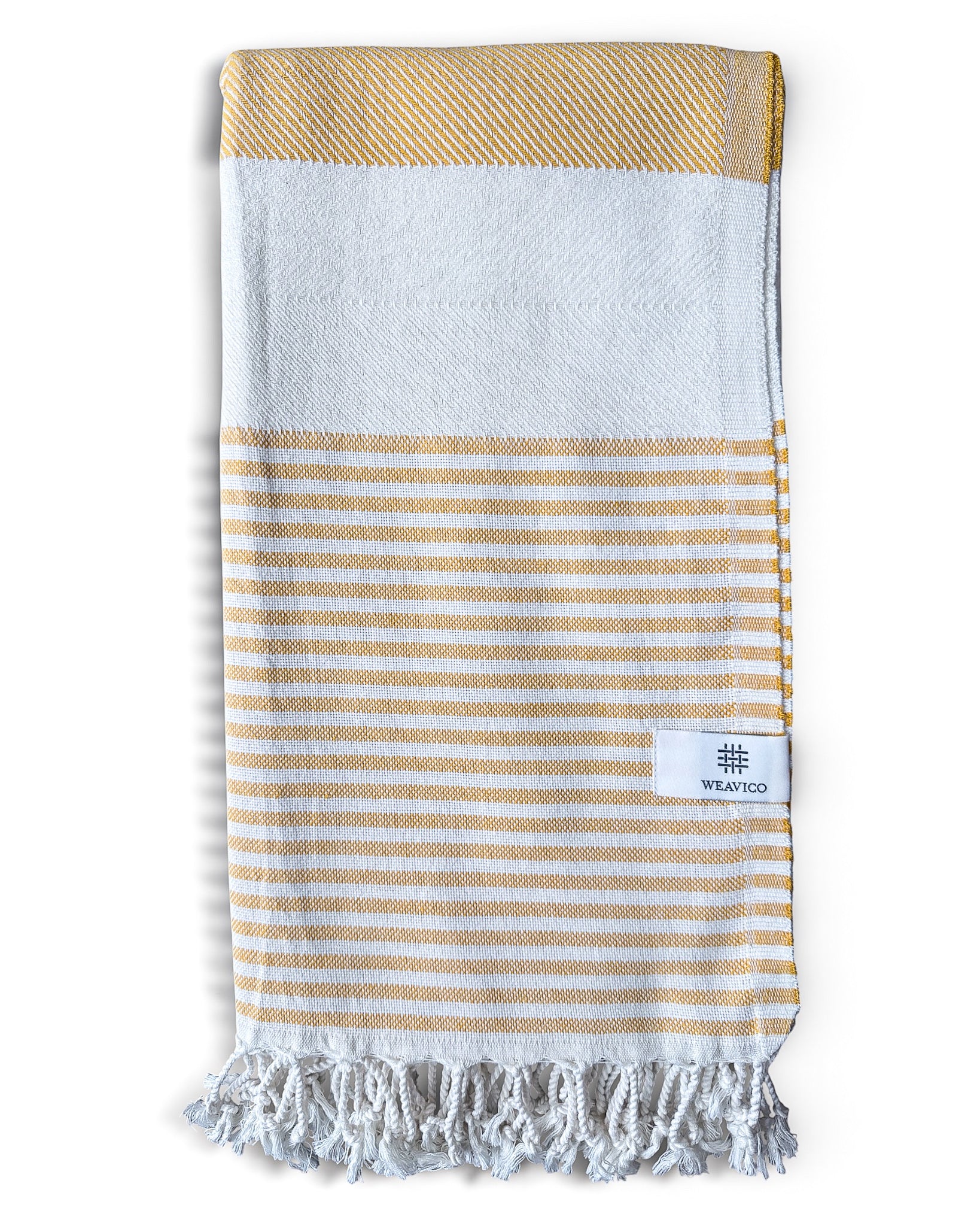 Stripe Turkish Beach Towel – 100% Cotton, Mustard