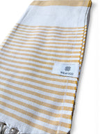 Stripe Turkish Beach Towel – 100% Cotton, Mustard