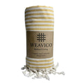 Stripe Turkish Beach Towel – 100% Cotton, Mustard