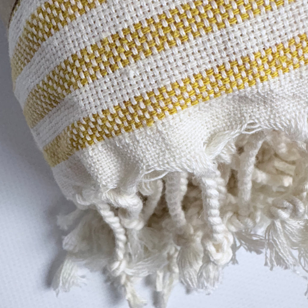 Stripe Turkish Towel – 100% Cotton, Mustard
