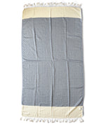 Diamond Turkish Beach Towel with End Border – 100% Cotton, Navy