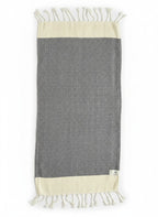 Diamond Turkish Hand Towel with End Border – 100% Cotton, Navy