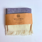 4-Piece Diamond Turkish Towel Set – 100% Cotton, Navy