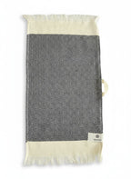 Diamond Turkish Tea Towel with End Border – 100% Cotton, Navy