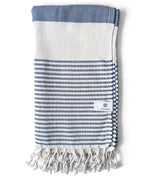 Stripe Turkish Beach Towel – 100% Cotton, Navy