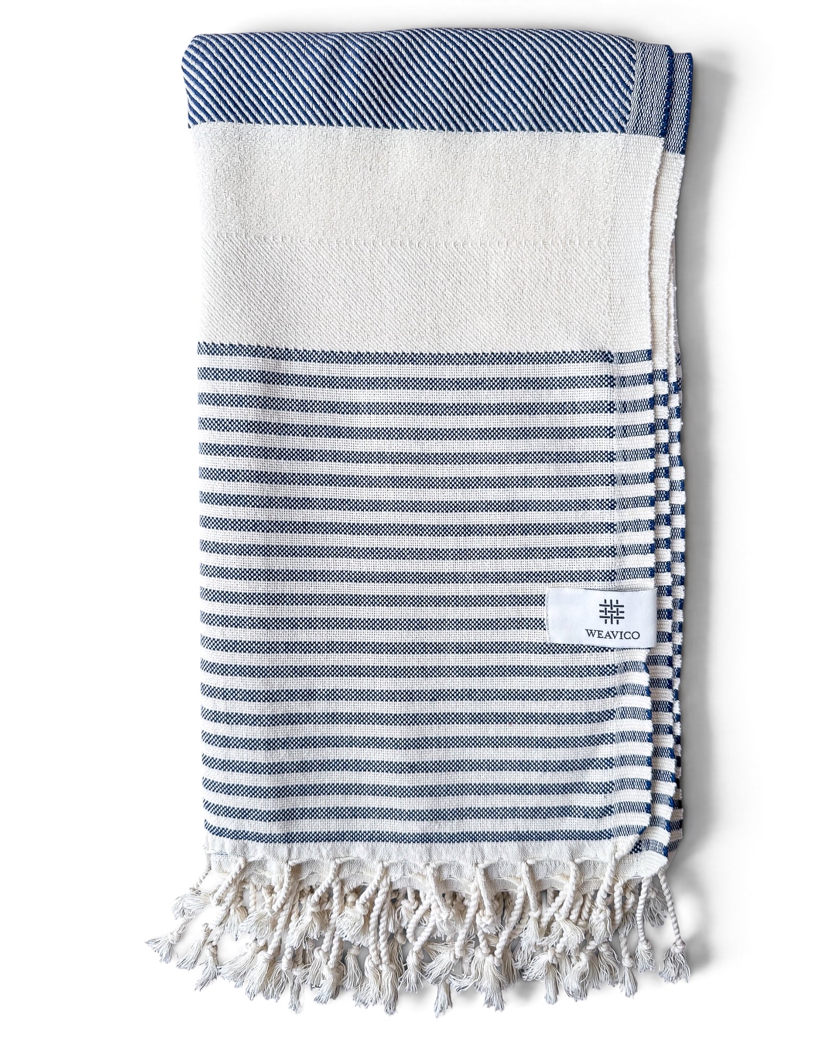 Stripe Turkish Beach Towel – 100% Cotton, Navy