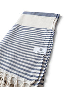 Stripe Turkish Beach Towel – 100% Cotton, Navy